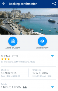 booking com app hotel confirmation