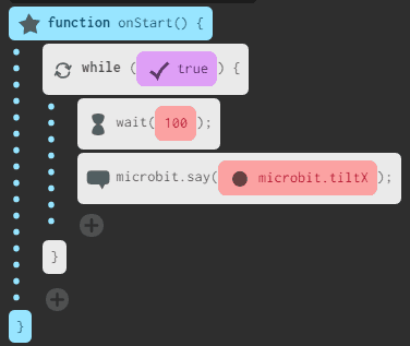 tilt code example x axis