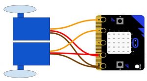 Microbit mini radio controlled car with servos wiring