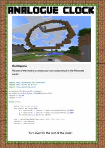 Minecraft Python Clock Tutorial